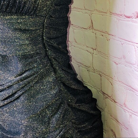 Grey strapless dress with gold shimmer - Picture 4 of 6